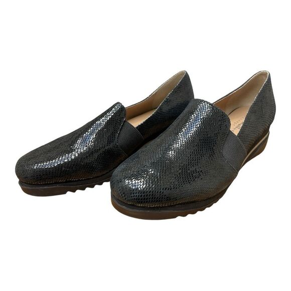 New Bettye Muller Concept Women 10 Tropic Platform Wedge Snake Embossed Leather - Picture 3 of 7